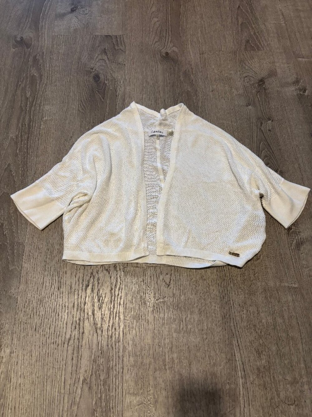 calvin Klein white short cardigan